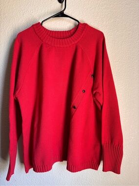 Eloquii Red Button-Accent Women's Sweater 22/24